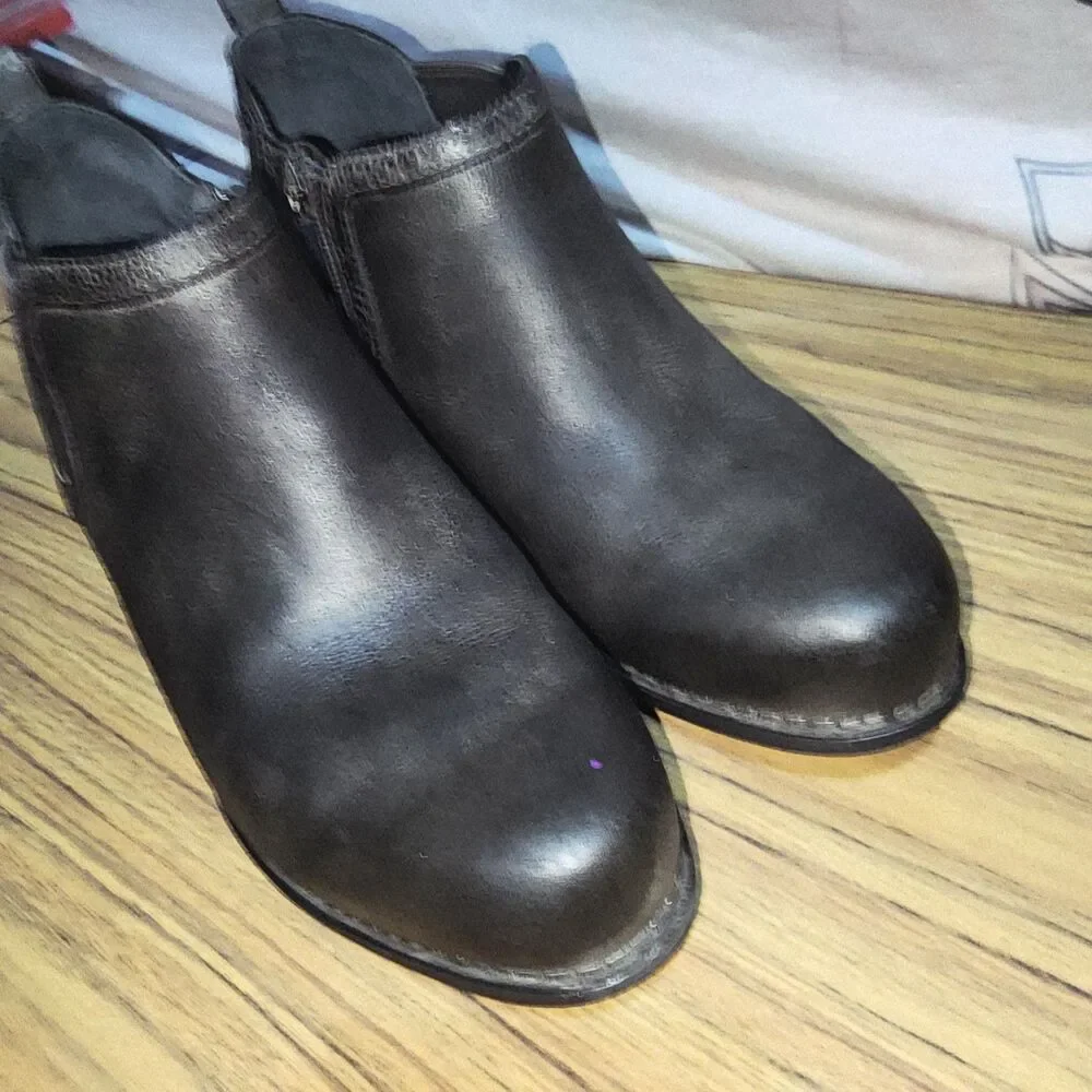 Dansko Harlene Black Leather Women's Clog Booties